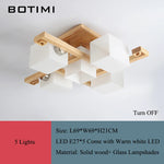 lampe moderne bois verre cubes géométriques blanc doré 10 15 mètres carrés