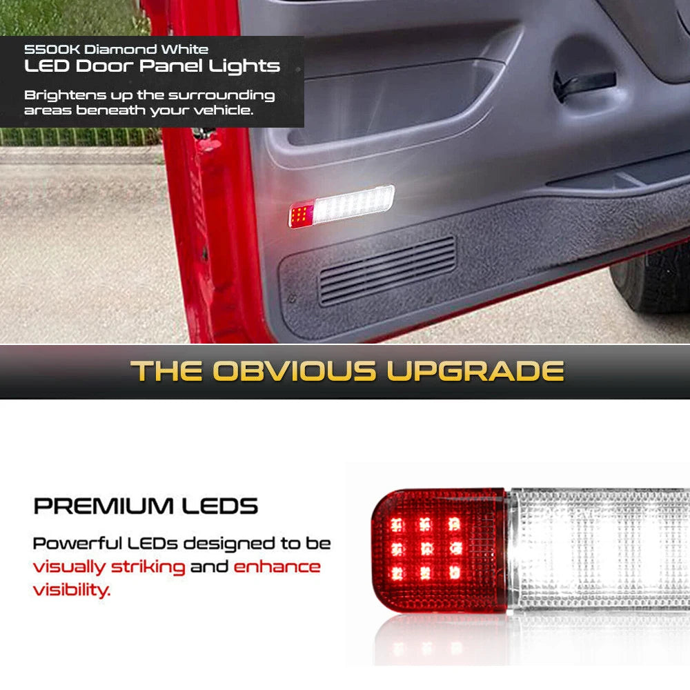 panneau porte led rouge blanc adhésif moderne connecteur électrique 12v 3w voiture 2003 2009