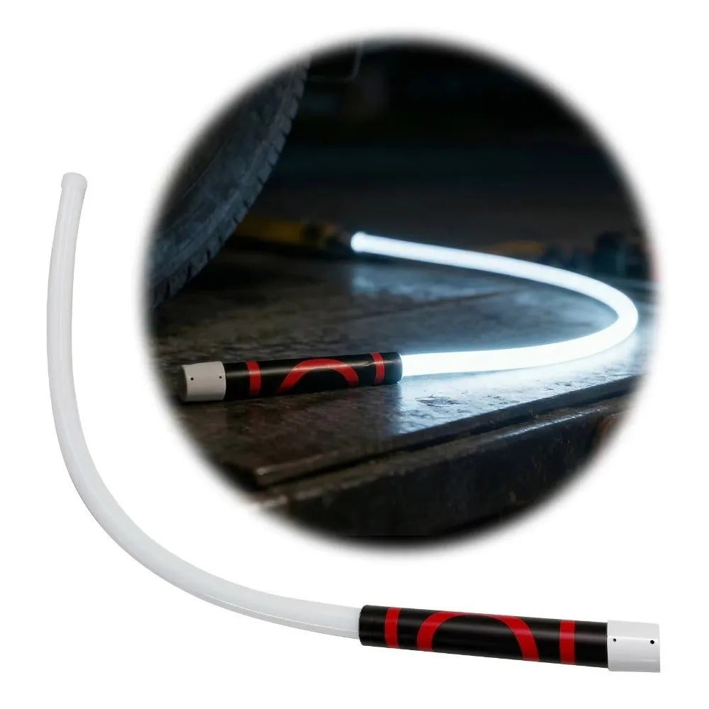 lampe torche flexible blanc rouge noir rayures moderne pratique rechargeable étancheModes luminosité