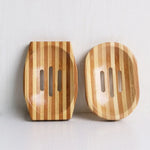 support savon bois bambou rayures horizontales moderne salle bain portable naturel minimaliste