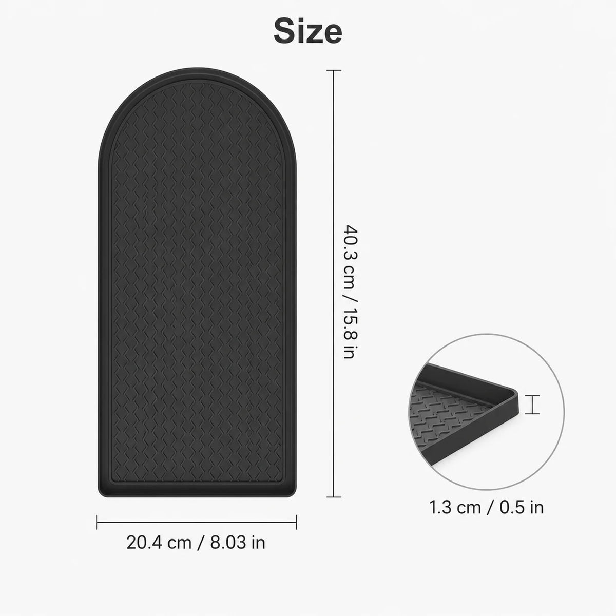 tapis silicone antidérapant machine noir texture carreaux moderne facile nettoyage