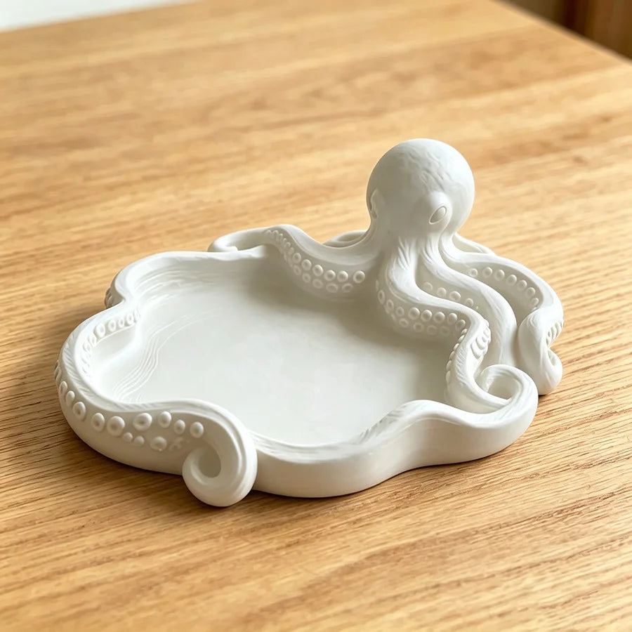 support clés forme octopus blanc violet noir rose pâle moderne créatif bulles texturées organisateur