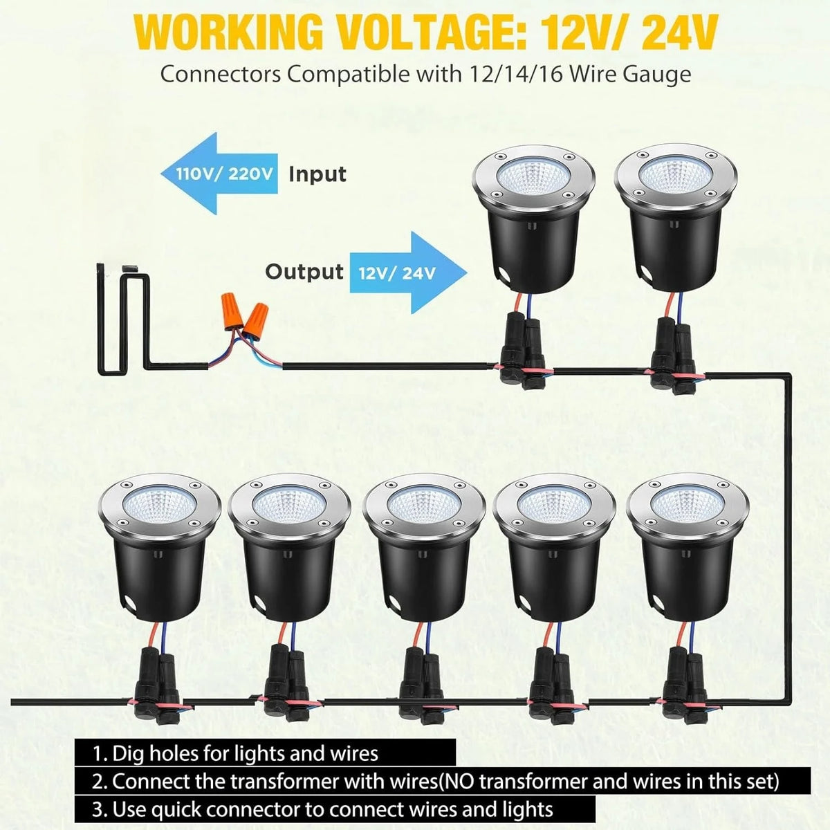 éclairage solaire led 16 spots noirs vis fixations moderne fonctionnelextérieur