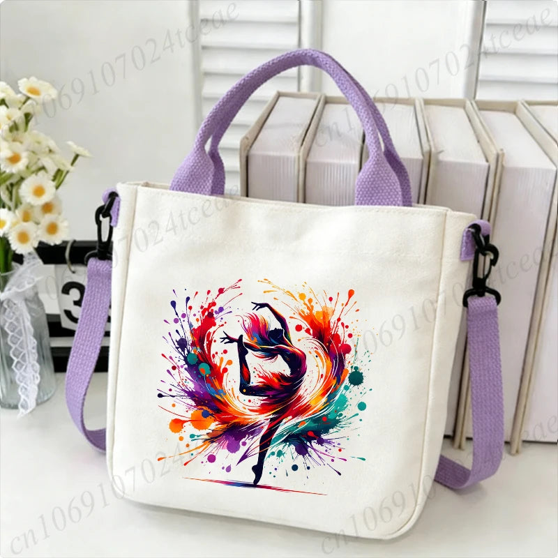 sac main femme toile danseuse papillons blanc moderne décontracté fourre tout