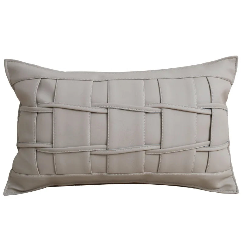 coussin décoratif géométrique vert beige blanc contemporain salon lit voiture 45x45cm