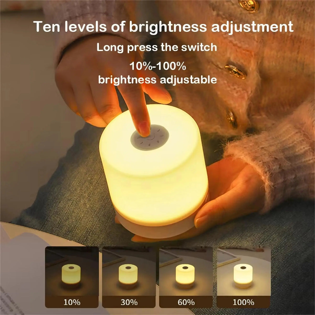 lampe table rechargeable led blanc moderne mat trois couleurs réglable usb