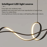 lampe suspendue moderne câble noir doré ondulé 120cm 140cm lumière froideversible