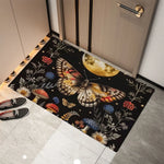 tapis moderne fleurs champignons papillons entrée intérieur extérieur résistant polyester