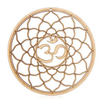 coasters bois clair gravure circulaire fleur vie om lotus minimaliste 14cm 30cm