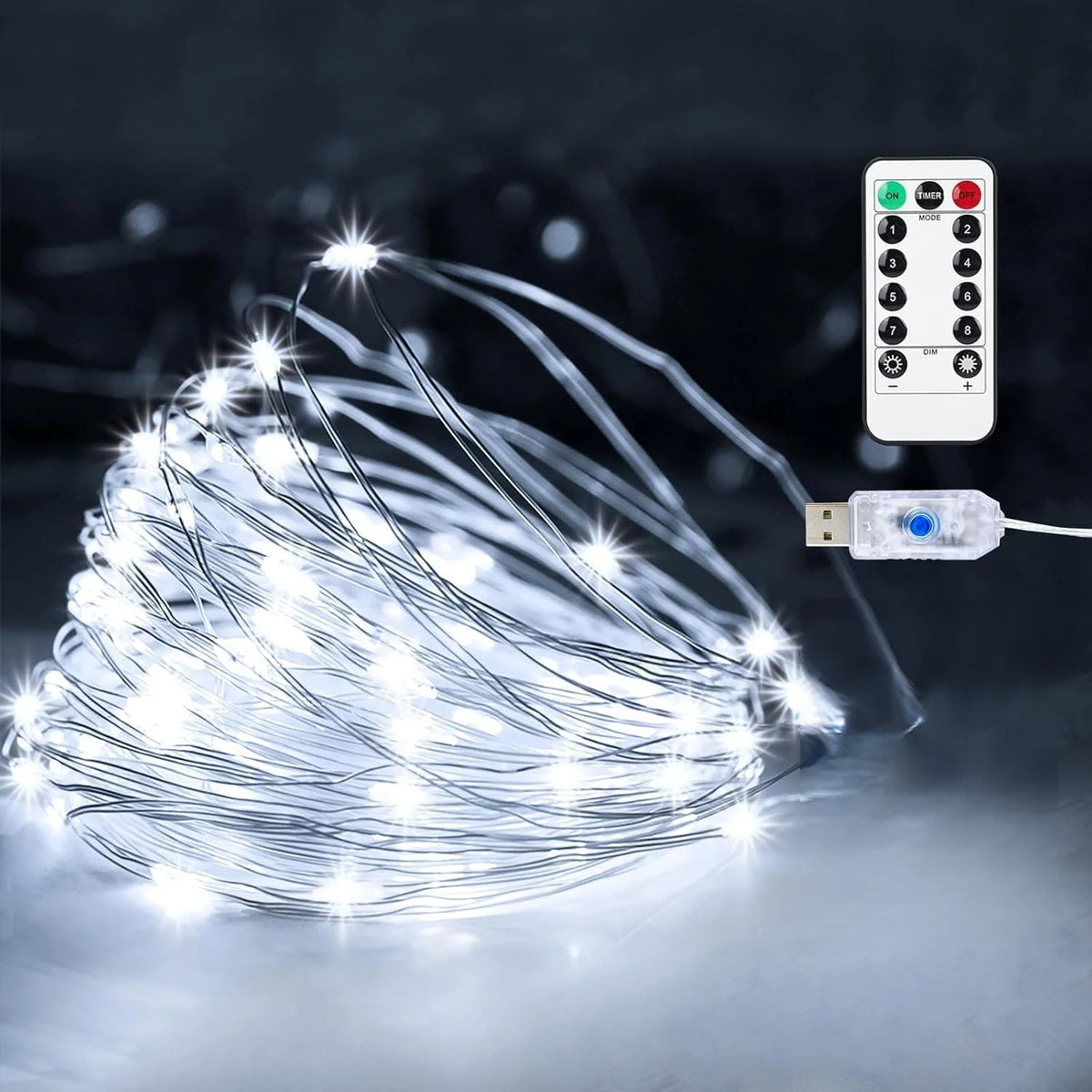 guirlande lumineuse led dorée fil cuivre diodes rgb moderne télécommande usb 10m 20m 5m
