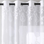 rideaux blancs motifs floraux deux panneaux polyester classique translucides øellets inclusion chambre salon