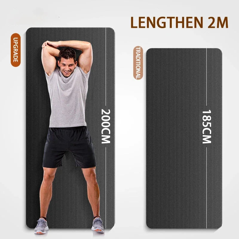 tapis yoga extra épais antidérapant noir rayures horizontales moderne cardio yoga étirements maison