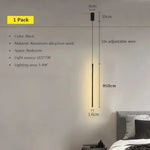 lampe suspendue moderne noir minimaliste pendentif cordon flux lumineux salon chambrehôtel