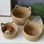 panier rangement tissu poignées cosmétiques petits objets moderne