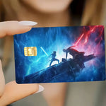 autocollants carte bancaire star wars images films vert beige noir orange bleu blanc adhésifs