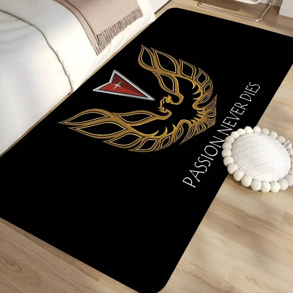 tapis moderne noir phoenix antidérapant graphique passepartout salon chambre 60x90cm