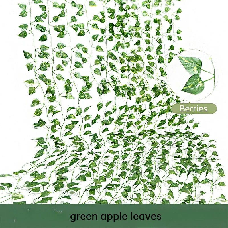 décoration extérieure guirlande artificielle feuilles lierre vertes naturel résistance uv accrochage facile fête mariage