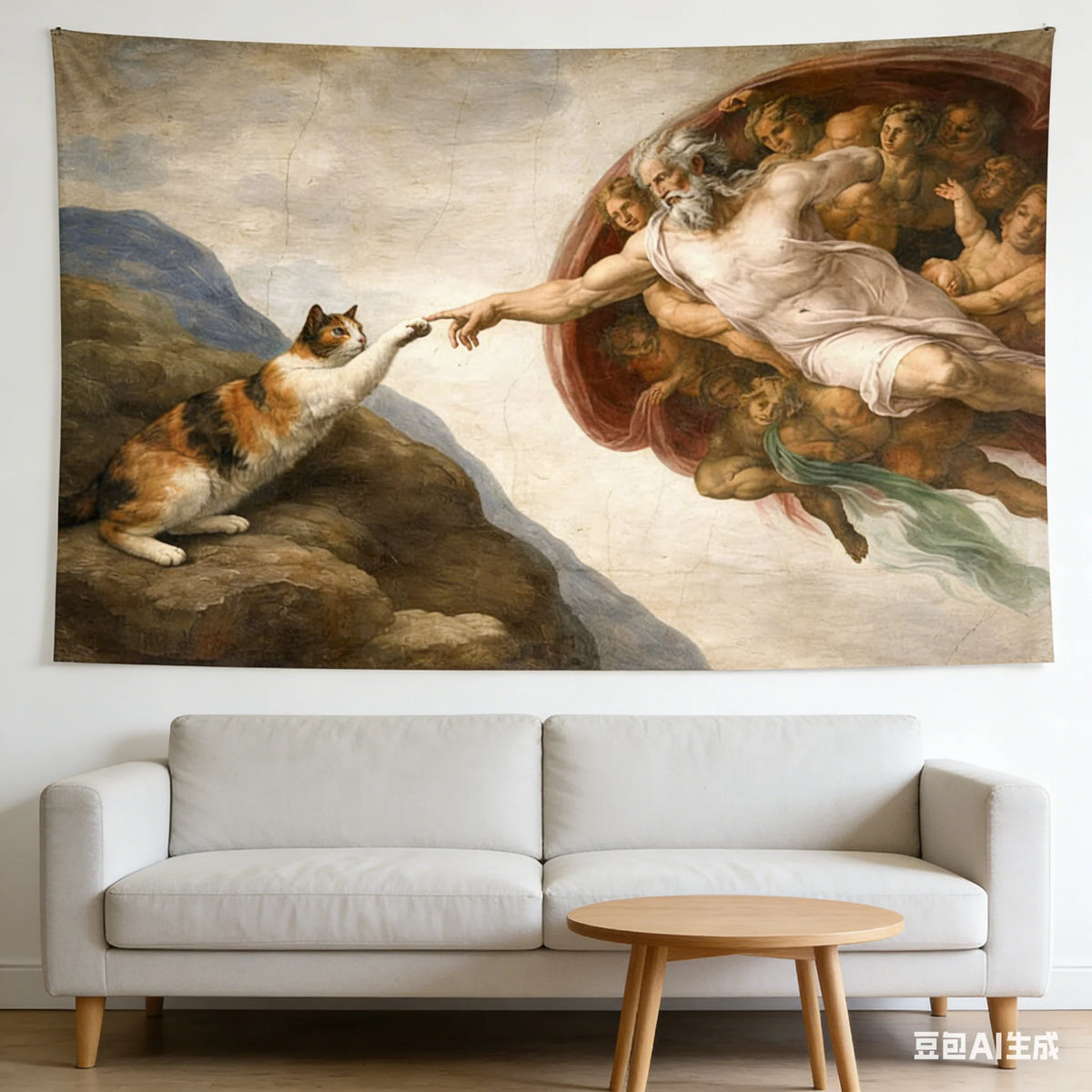 tapisserie murale multicolore peinture religieuse anges classique salon chambre coucher 60cm 90cm 150cm