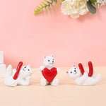 décoration mariage saint valentin ours blanc résine cœur rouge adorable figurine anniversaire noël festive