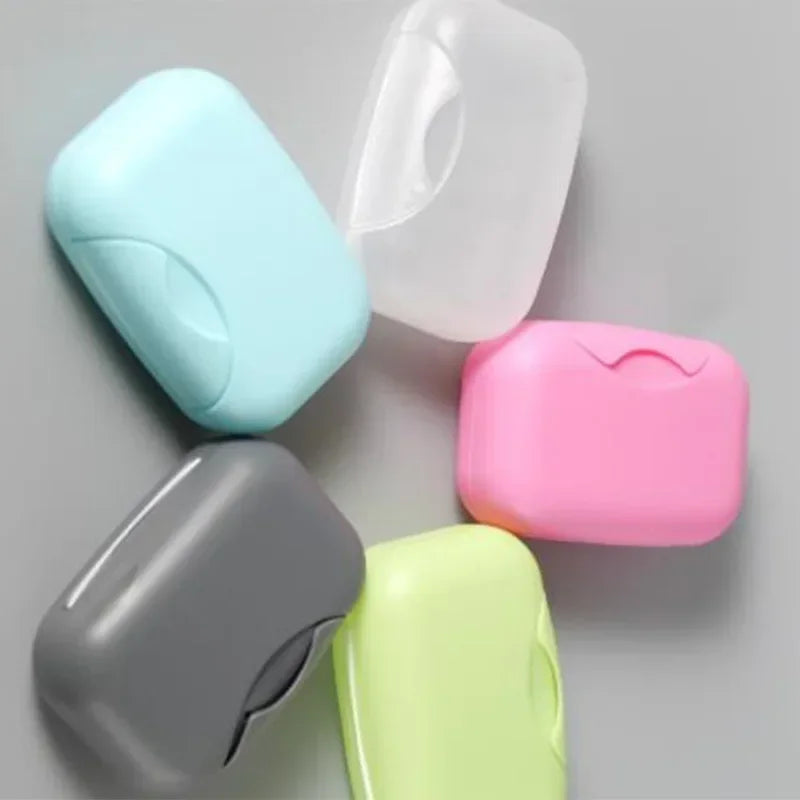 boîte savon moderne transparente bleu clair boîte savon minimaliste rose blanche plastique voyage salle