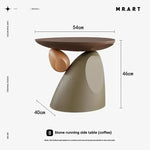 table d'appoint moderne table basse marron beige vert clair minimaliste lisse salon chambre coucher