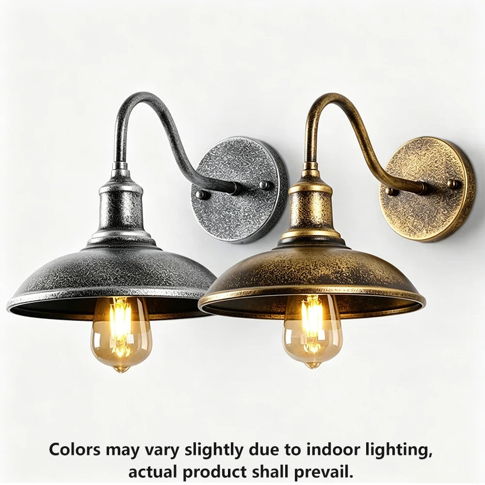 lampe murale industrielle vintage bronze noir étanche éclairage maison E27 LED