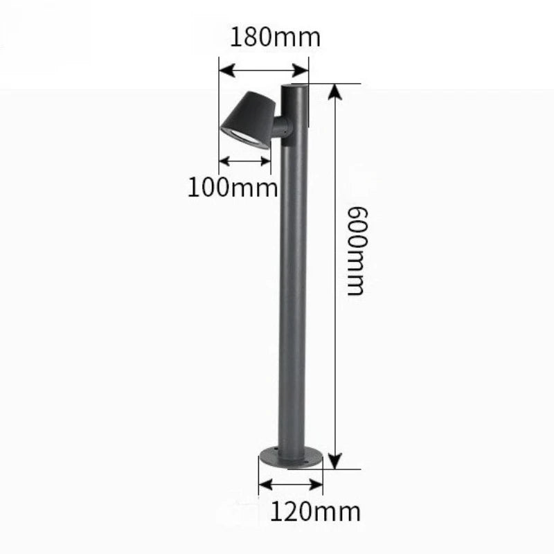lampe sol moderne industrielle led 7w ip65 aluminium noir fixée plaque
