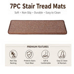 tapis d'escalier moderne antidérapant 15 pièces adhésif beige clair texture tissée polyester