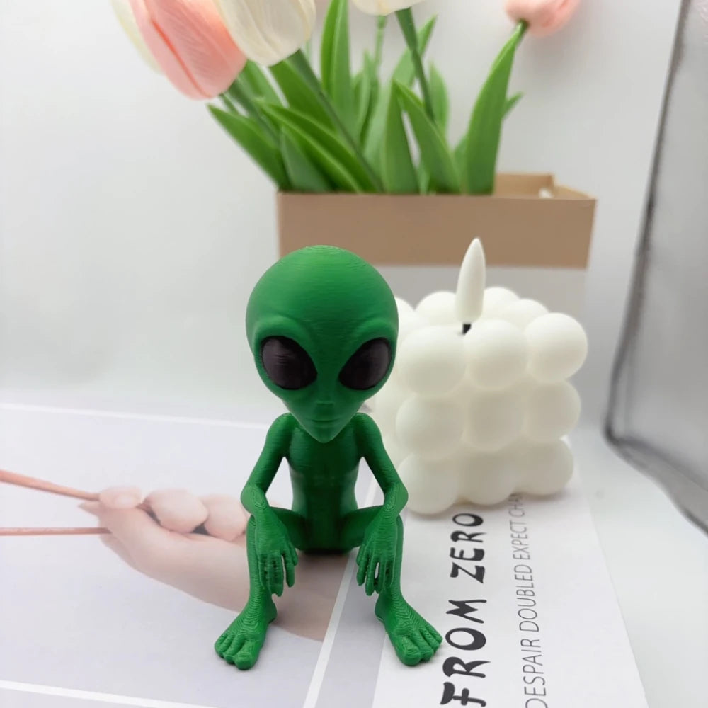 statues extraterrestres vert gris clair moderne figurines aliens décor intérieur extérieur