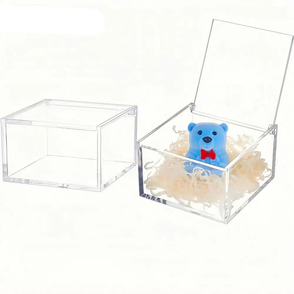 boîtes rangement transparentes empilables modernes acrylique sans motif clips fixation divers tailles minimalistes