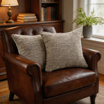 housses coussin texturées polyester géométrique moderne bohème gris beige respectueux environnement opaques