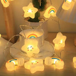 guirlande lumineuse étoiles arc ciel nuages festives enfantines leds colorées chambre enfants