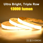 Ruban LED COB 3 rangées flexible éclairage linéaire décoration intérieure