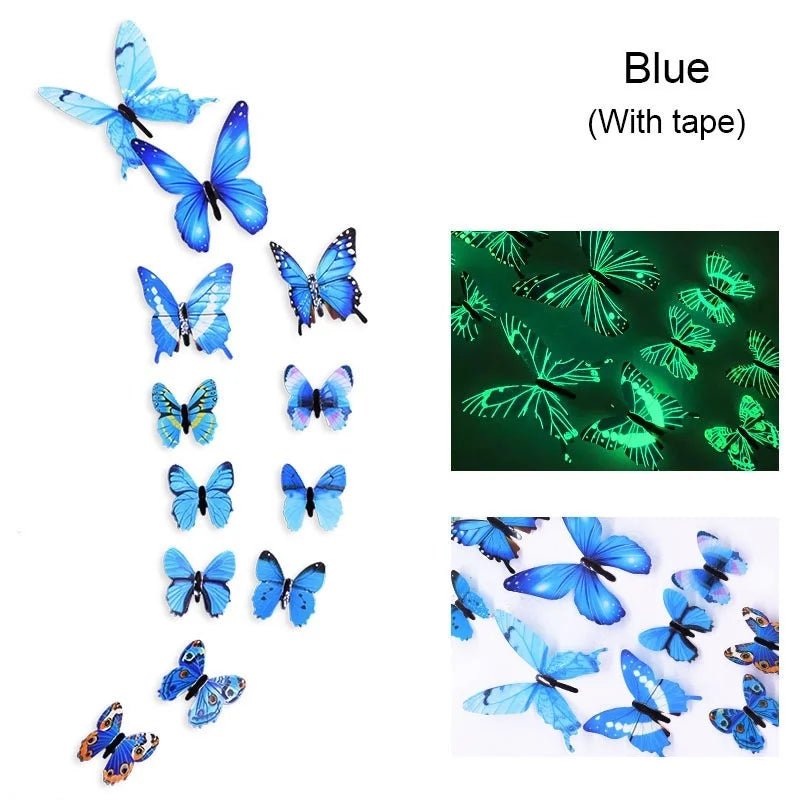 décoration murale papillons 3d adhésifs double face couleurs vives imprimé détaillé réaliste vert rose