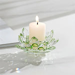 support bougie moderne transparent fleur lotus multicolore rose marron violet élégant décoration intérieure bougies