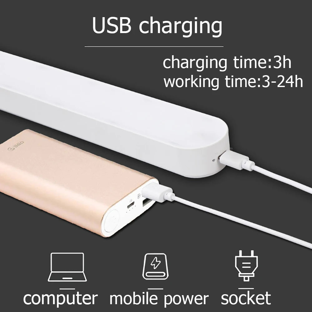 lampe led rechargeable aimantée moderne table blanc sans ombre usb led