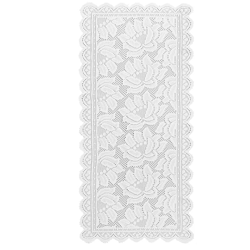 nappe dentelée blanche motif floral table rectangulaire vintage transparente champêtre été noël mariage mère