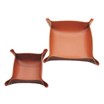 plateau rangement pliable simili cuir moderne orange rose clair vert foncé minimaliste dorés lunettes