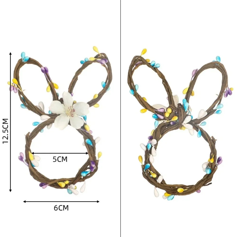 anneau serviettes pâques fleurs pissenlit oreilles lapin printemps décoratif blanc vert jaune rose