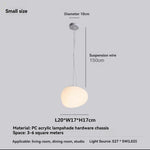 suspension ovale blanche moderne acrylique 3000k 4500k 6000k