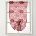rideau moderne fleur gris rose blanc transparent 100 polyester chambre salon