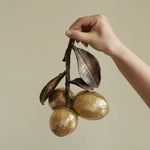 sculpture fruit lychee citronnier ornement décoration intérieure moderne citron bronze feuilles rouge blanc