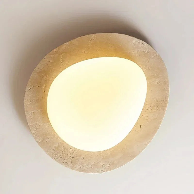 plafonnier moderne rustique marbre poli blanc beige texture naturelle lumière surface chambre salon