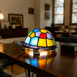 lampe poser tortue verre coloré multicolore art deco chambre enfant