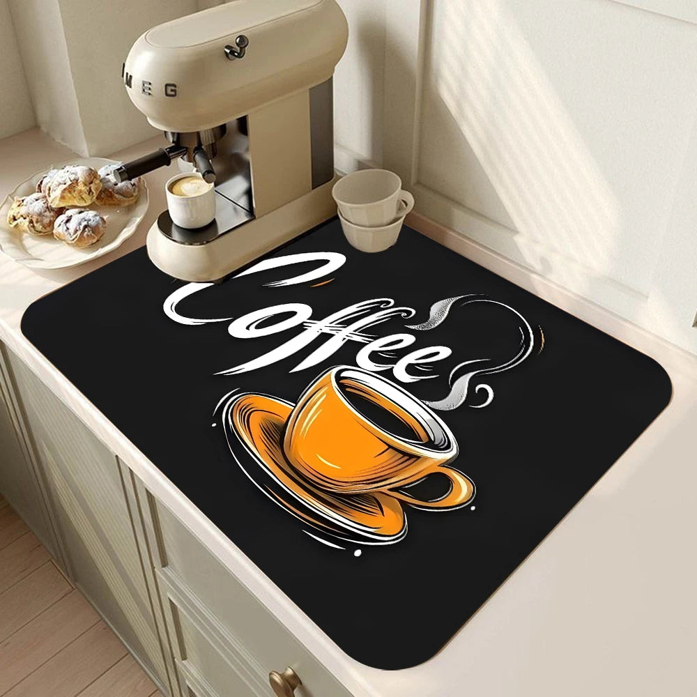 tapis cuisine noir absorbant antidérapant caoutchouc machine évier plan travail