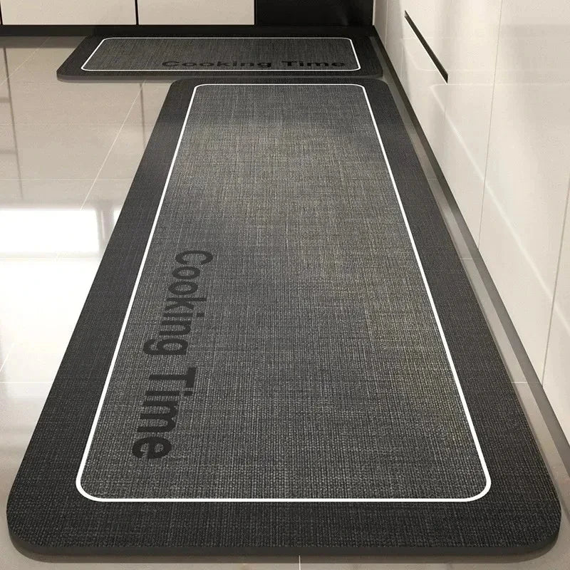 tapis cuisine gris moderne antidérapant polypropylène polyester kitchen cooking time decoration salon salle bain