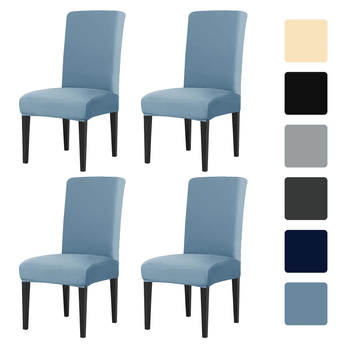housses chaise gris uni adhésives modernes banquet mariage 4pc 8pc