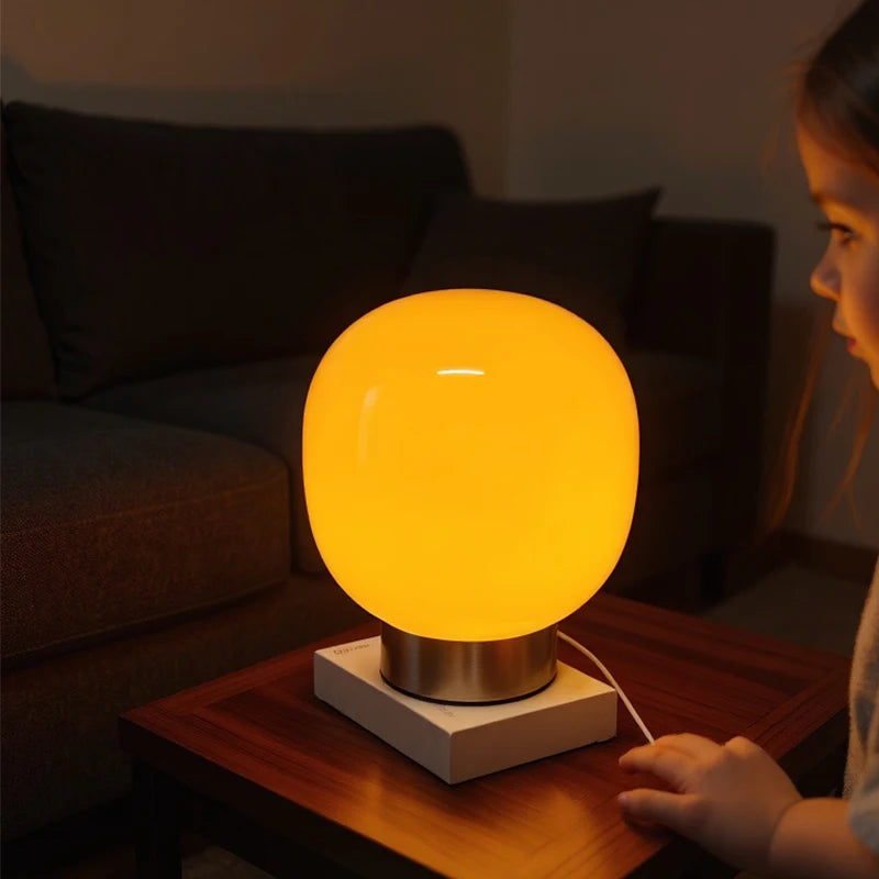 lampe table verre argent led éclairage doux art déco chambre salon