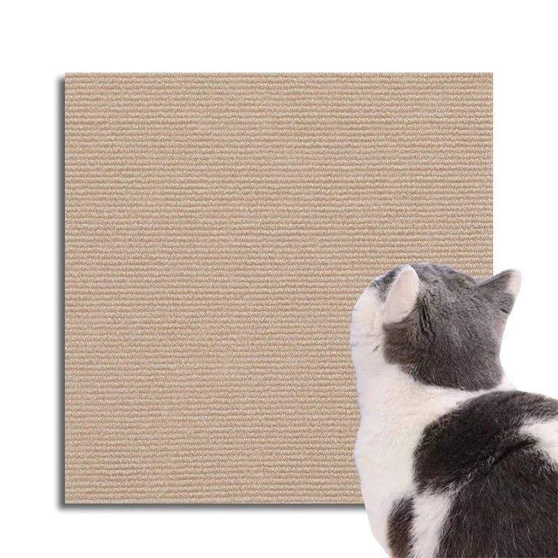 grattoir chats adhésif couleur gris moderne texture tissée taille 30x30cm 30x60cm