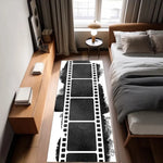 tapis sol cinema billets films pop corn moderne vintage rouge blanc chambre salon